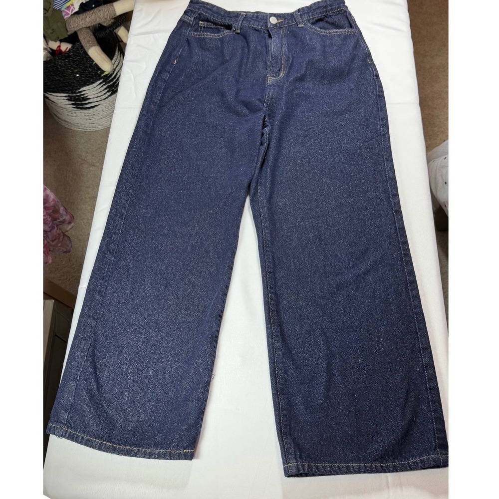 Cider Womens Dark Wash High Rise Wide Leg Relaxed Denim Jeans Size some stretch